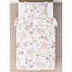 preview thumbnail 3 of 4, Pink Watercolor Floral Girl 2pc Twin-size Comforter Set - Blush Gray White Shabby Chic Rose Flower Grey Farmhouse Elegant