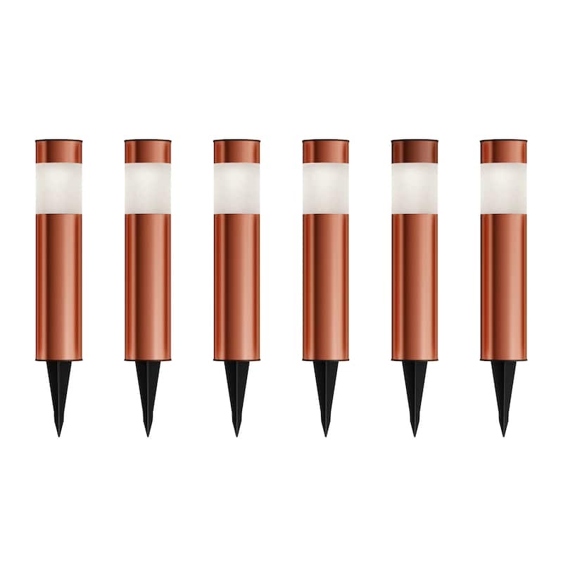 Solar Path Bollard Lights, Set of 6 15" Pure Garden