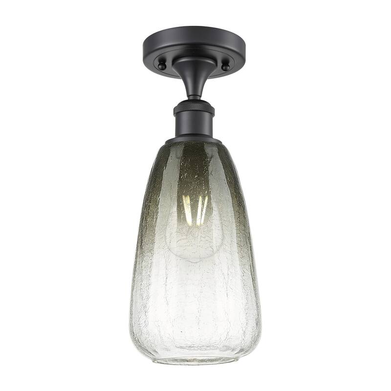 Innovations Lighting 516-1C-14-6 Brookhaven Almond Semi-Flush - Matte Black / Slate