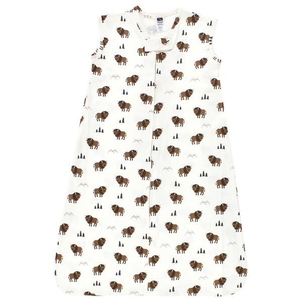 slide 1 of 1, Hudson Baby Infant Boy Cotton Sleeveless Wearable Sleeping Bag, Sack, Blanket, Wild Buffalo 0-6 Months - Wild Buffalo