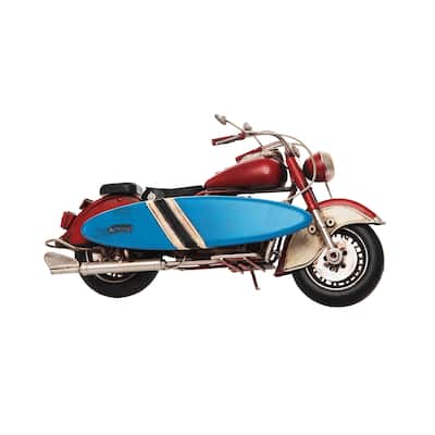 Motorcycle W/Surf Board Figurine