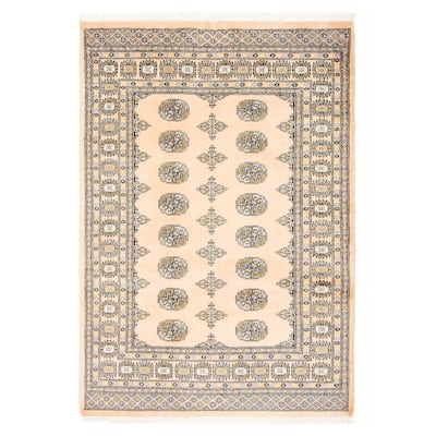 ECARPETGALLERY Hand-knotted Finest Peshawar Bokhara Beige Wool Rug - 4'1 x 5'10