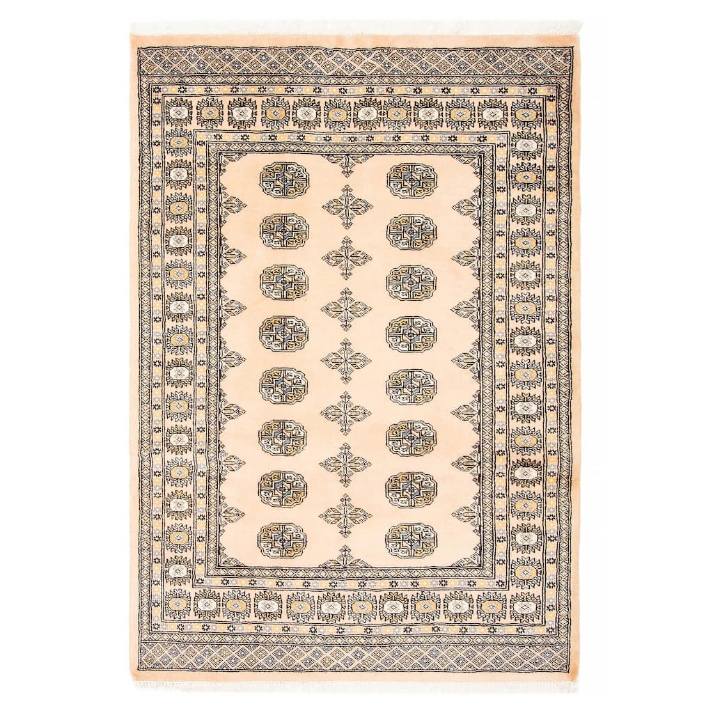 ECARPETGALLERY Hand-knotted Finest Peshawar Bokhara Beige Wool Rug - 4'1 x 5'10