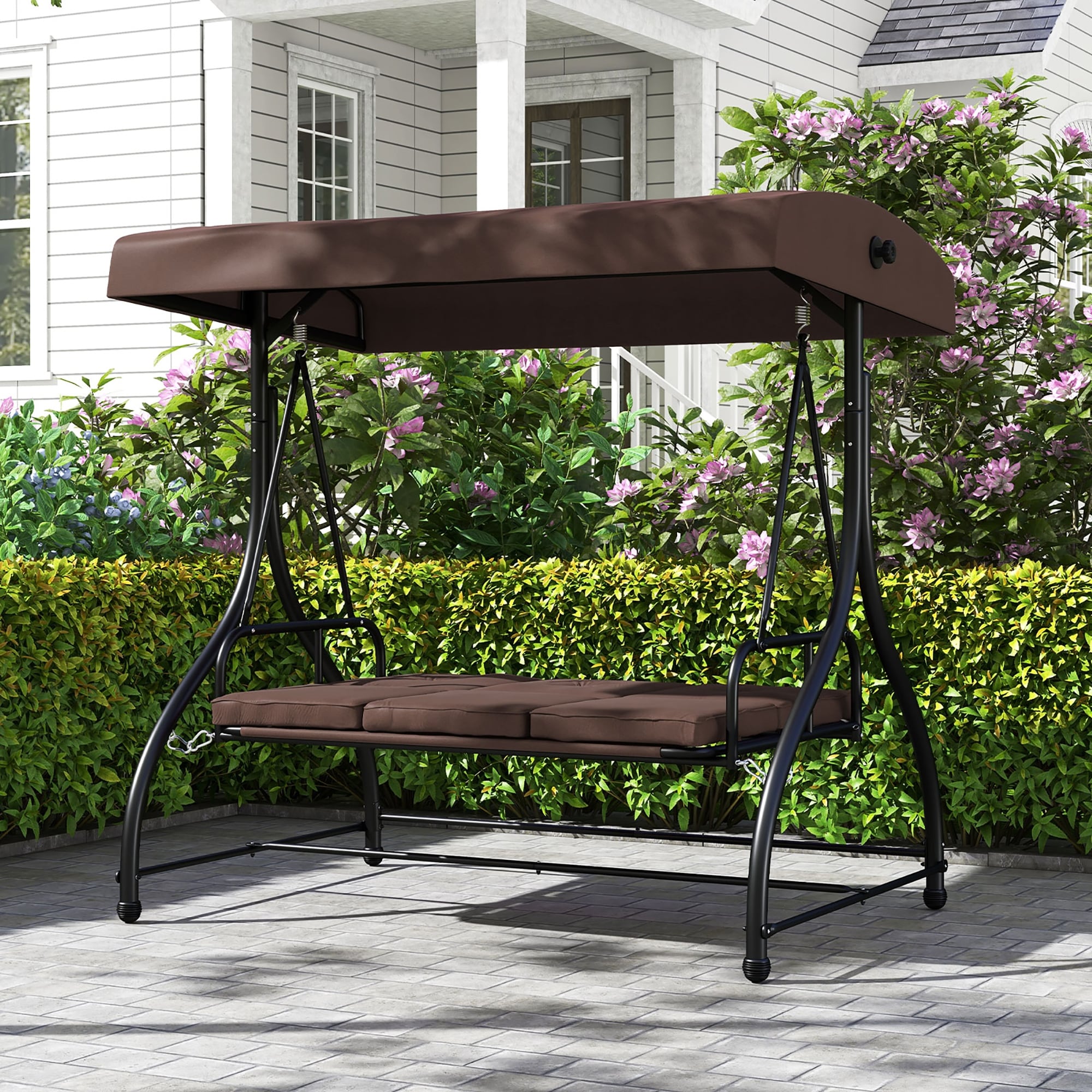 Patio swing online converts to bed