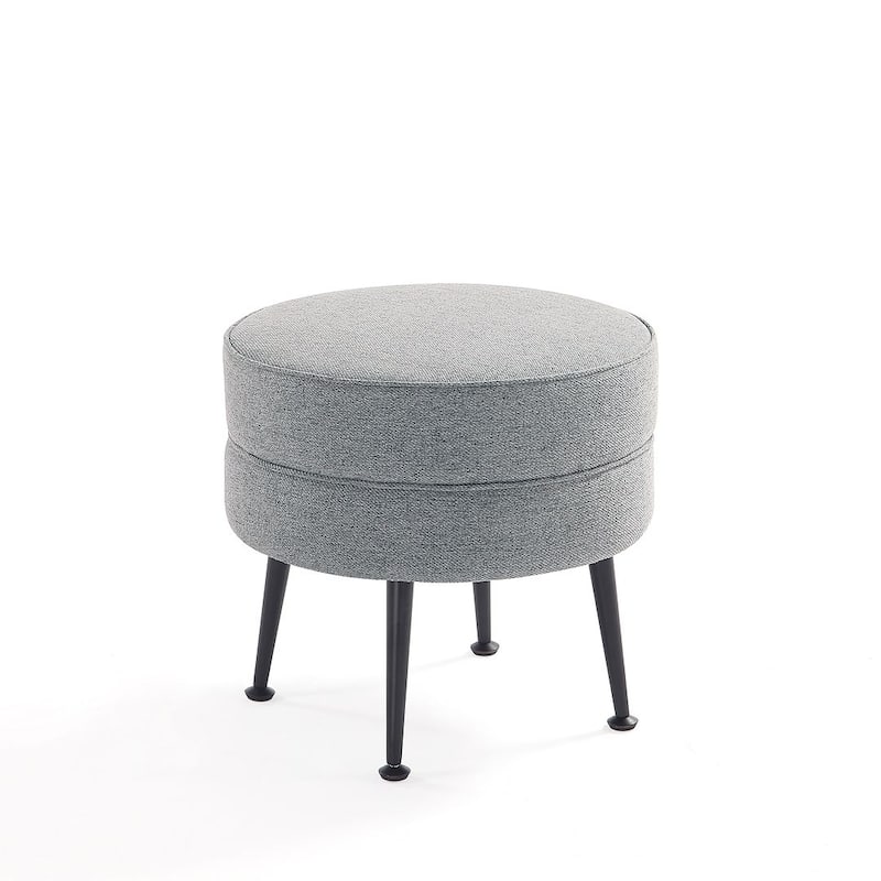 Manhattan Comfort Bailey Mid Century Modern Woven Upholstered Round Ottoman