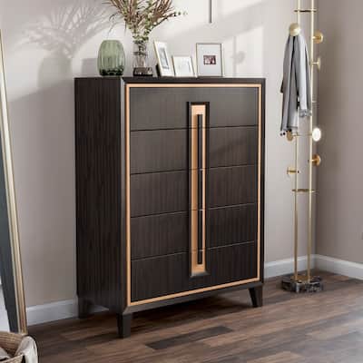 Furniture of America Nyx Modern 5-Drawer Espresso Solid Wood Chest