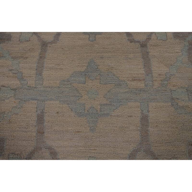 Vegetable Dye Oushak Turkish Large Rug Handmade Floral Wool Carpet - 13'9"x 19'3"