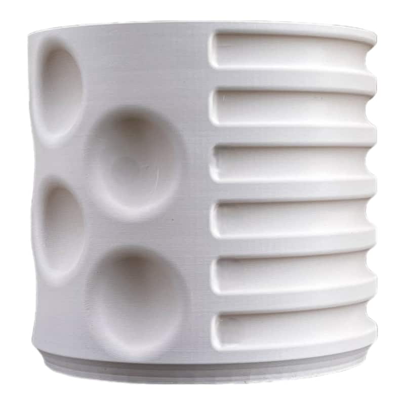 happimess Elvin Modern Geometric Indoor Brutalist Style Eco-Friendly 3D Printed Planters with Drainage, (Set of 2)