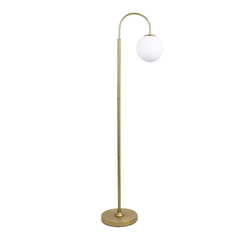Shepherd 60" Metal Floor Lamp - Plated Gold/Frosted White Glass