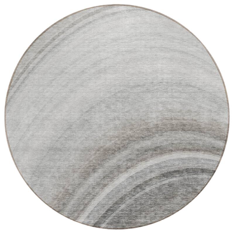 Machine Washable Indoor/ Outdoor Chantille Abstract Wave Rug