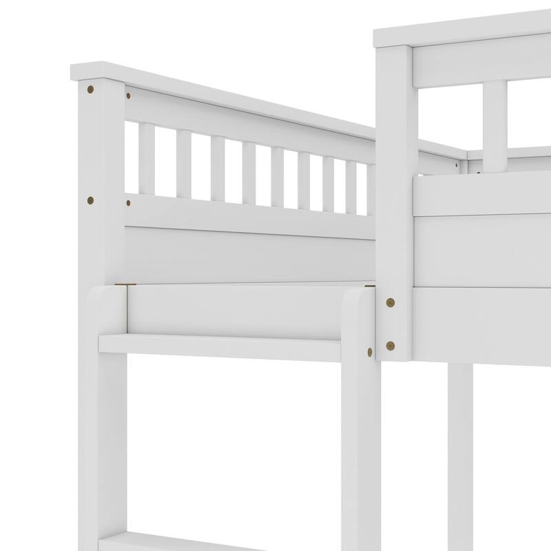 Detachable Wooden Bunk Bed, Divided Into 2 Individual Beds Frame