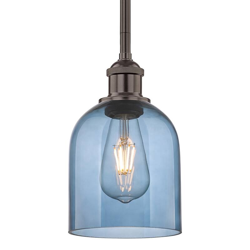 Innovations Lighting 616-1S 9 6 Bella Pendant Bella 6" Wide Mini - Oil Rubbed Bronze / Princess Blue