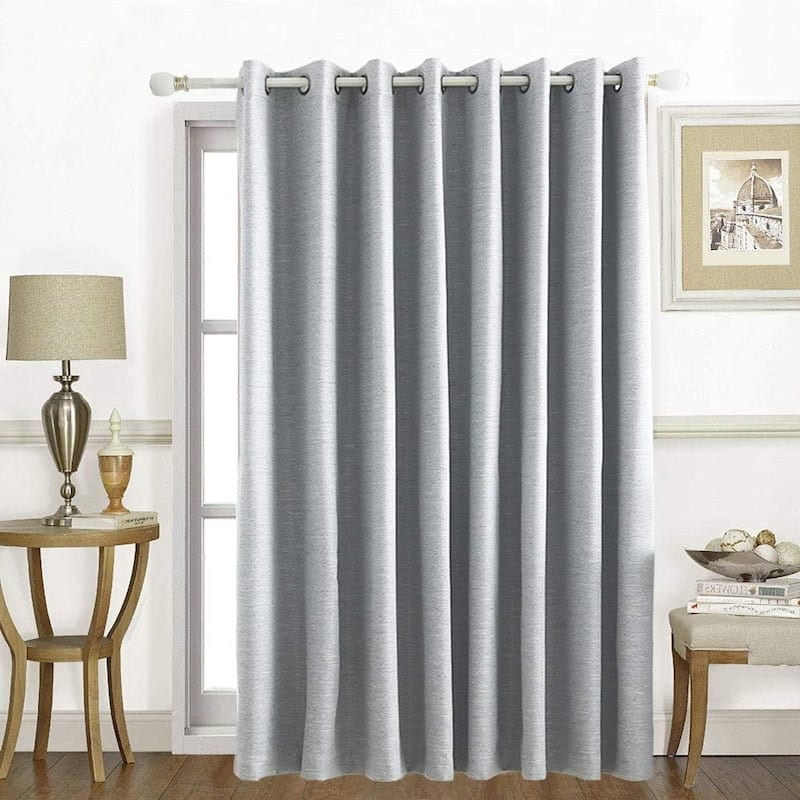Slinding Glass Door Curtains, Blackout Extra Wide Patio Curtain Drapes Polyester Belmar Grommet Panel