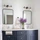 preview thumbnail 19 of 25, Olia Modern Black 3-Light Bathroom Vanity Light Minimal Globe Glass Wall Sconce