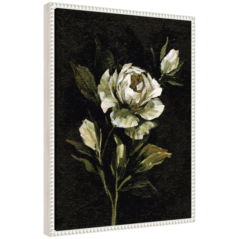 Kate and Laurel Sylvie Moody Floral 2 Framed Canvas by Annie Quigley - 18x24 - White