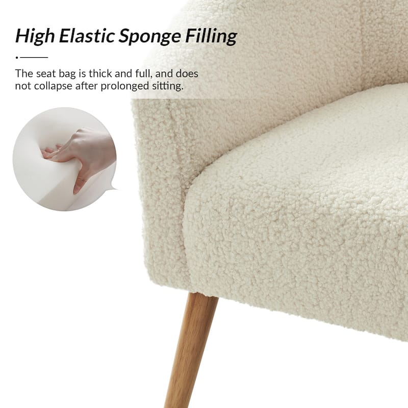 Sheila Modern 31"W Boucle Armchair with Solid Wood Legs by HULALA HOME
