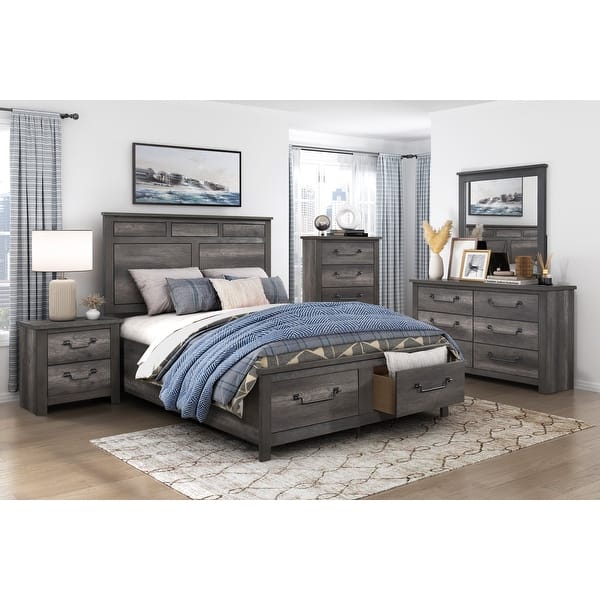 slim fit dress slacks Aspen Gray Oak Bedroom Set – Luna Furniture