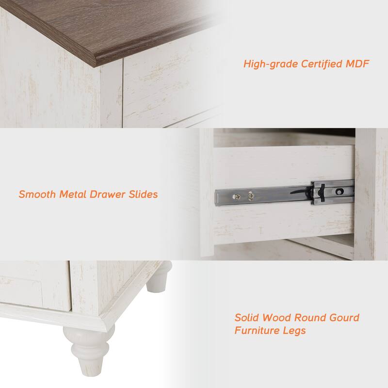 Mid Century Dresser with 5/6 Drawers, Wooden Kids Dresser for Bedroom