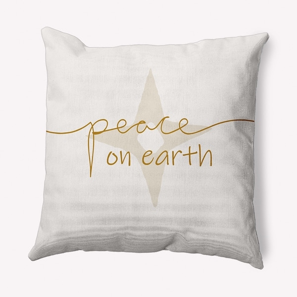 slide 2 of 14, Peace on Earth Christmas Soft Spun Polyester Decorative Throw Pillow 16 x 16 - Gold