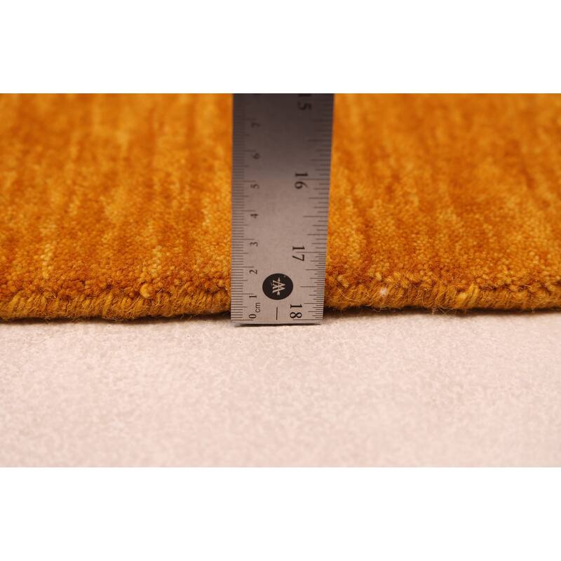 ECARPETGALLERY Hand Loomed Kashkuli Gabbeh Light Orange Wool Rug - 4'10 x 8'0