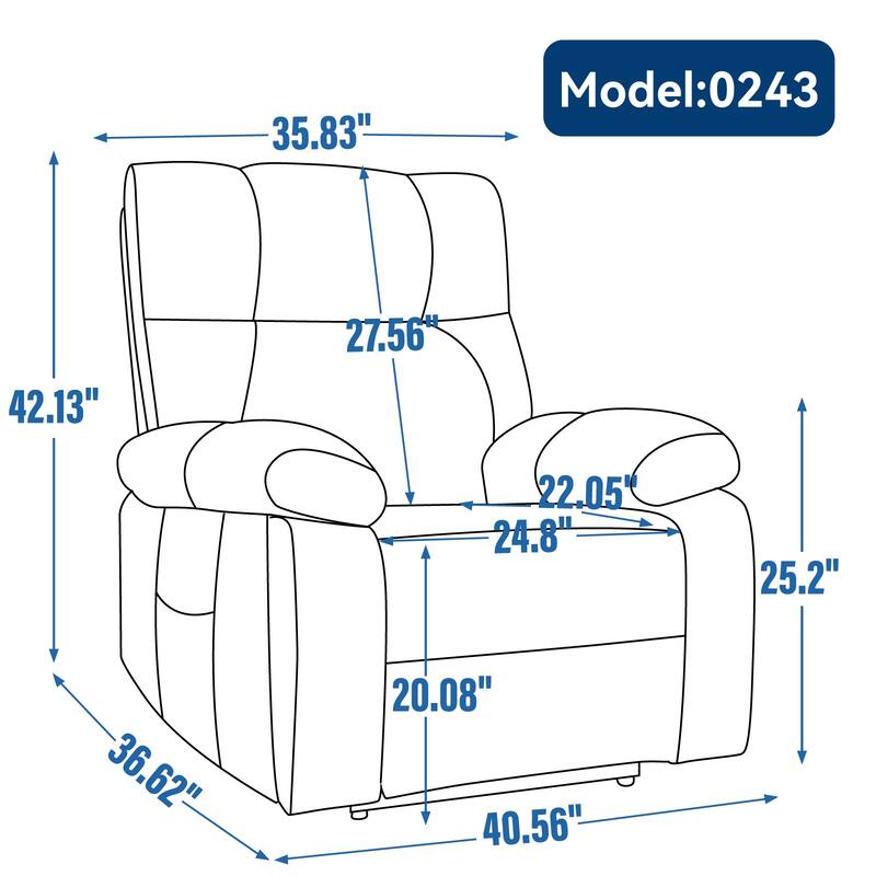 Dual Motor Power Lift Recliner Chair with Massage Heat and Hidden Cup Holders