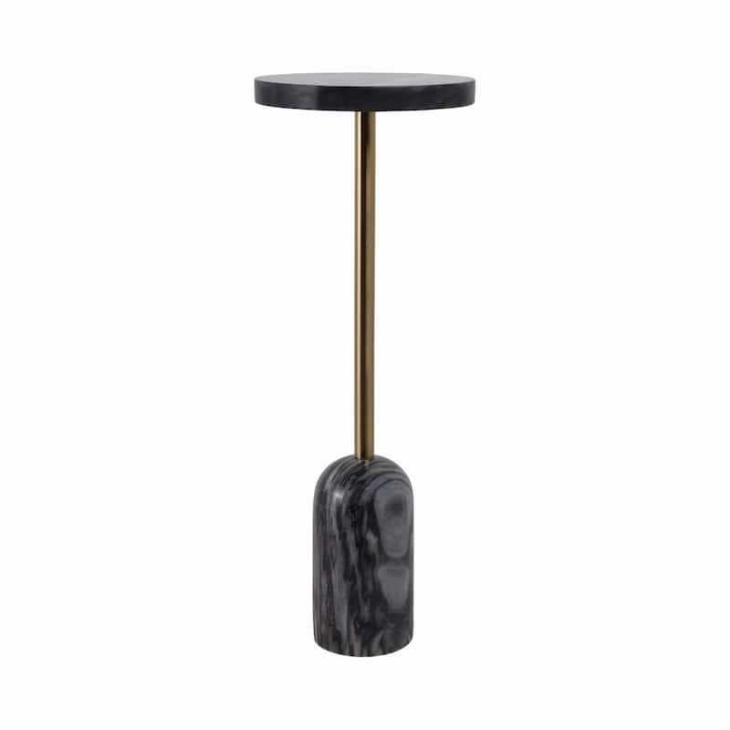 Modern Marble Top & Base Accent Table - Gray