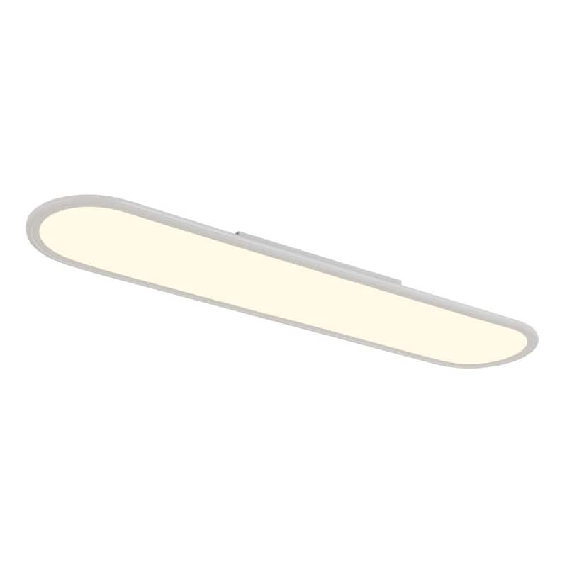 Modern Linear Dimmable LED Oval Semi Flush Mount Ceiling Light
