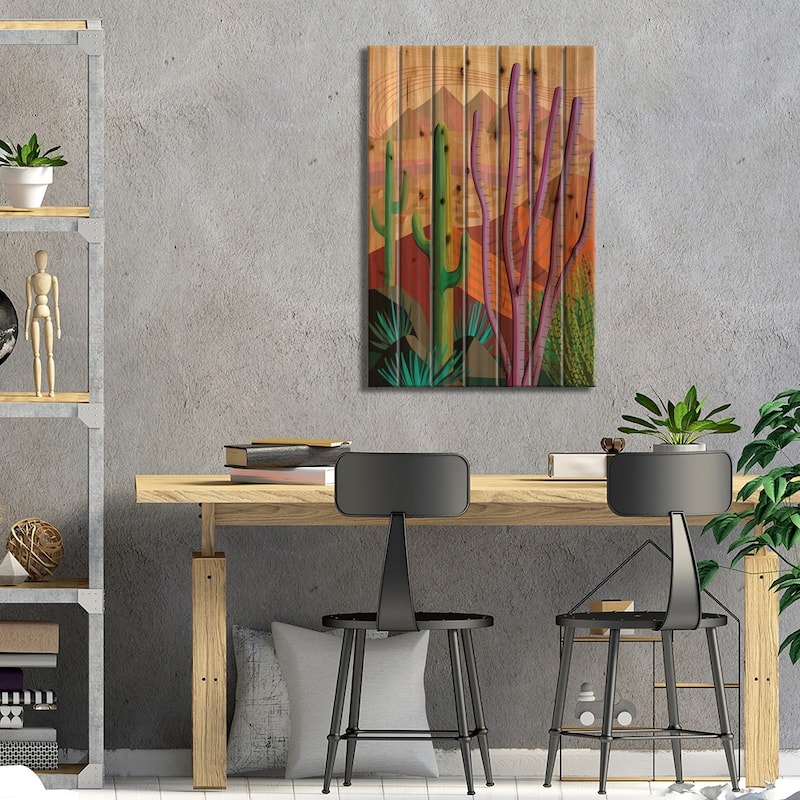 Tucson Print On Wood by Charles Harker - Multi-Color