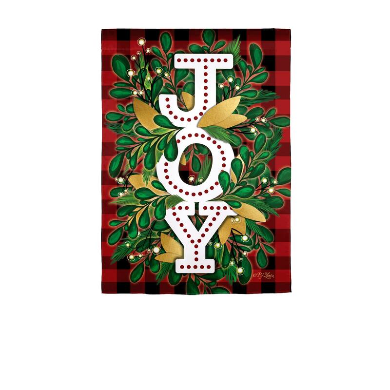 12.5 in. x 18 in. Holiday Joy Burlap Garden Flag - Multicolor - 12.5 in x 18 in