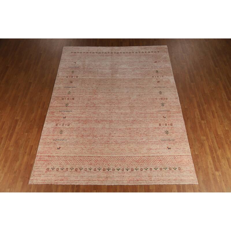 Hand Knotted Oriental 100% Wool Carpet Tribal Animal Pictorial Multi-Colored Gabbeh Area Rug - 11' 5'' X 8' 8''