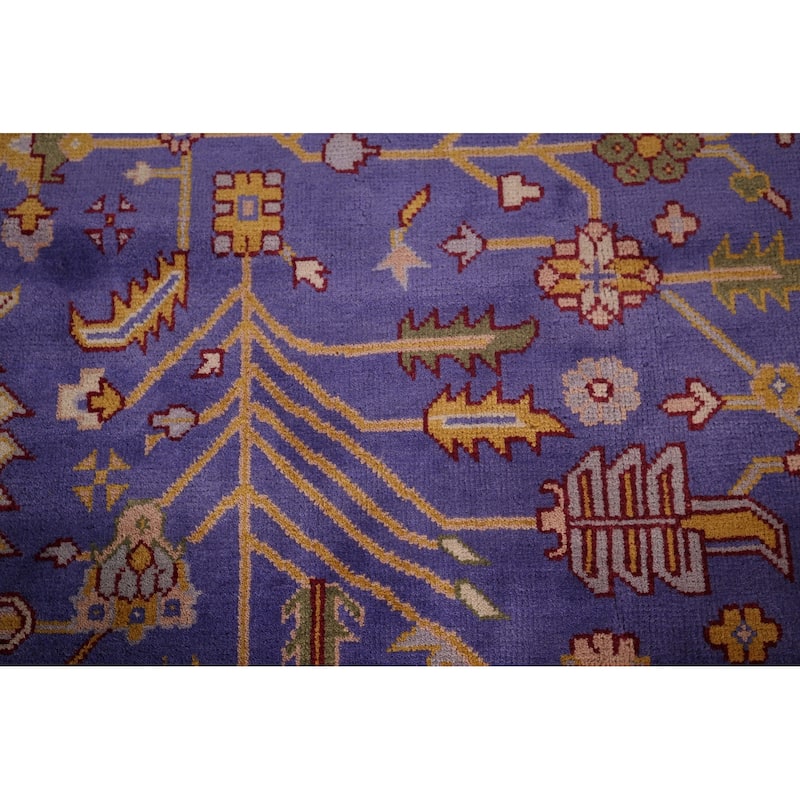 Purple Oushak Large Indian Area Rug Handmade Wool Carpet - 11'9"x 14'8"