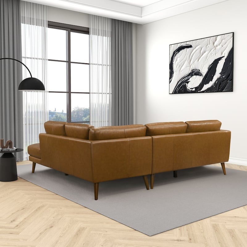 Bloom Living Room Corner Genuine Leather Sectional Sofa