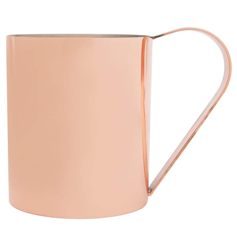 Solid Moscow Mule 100-percent Copper Mugs with Straight Finish 14-ounce with Straight Copper Handle