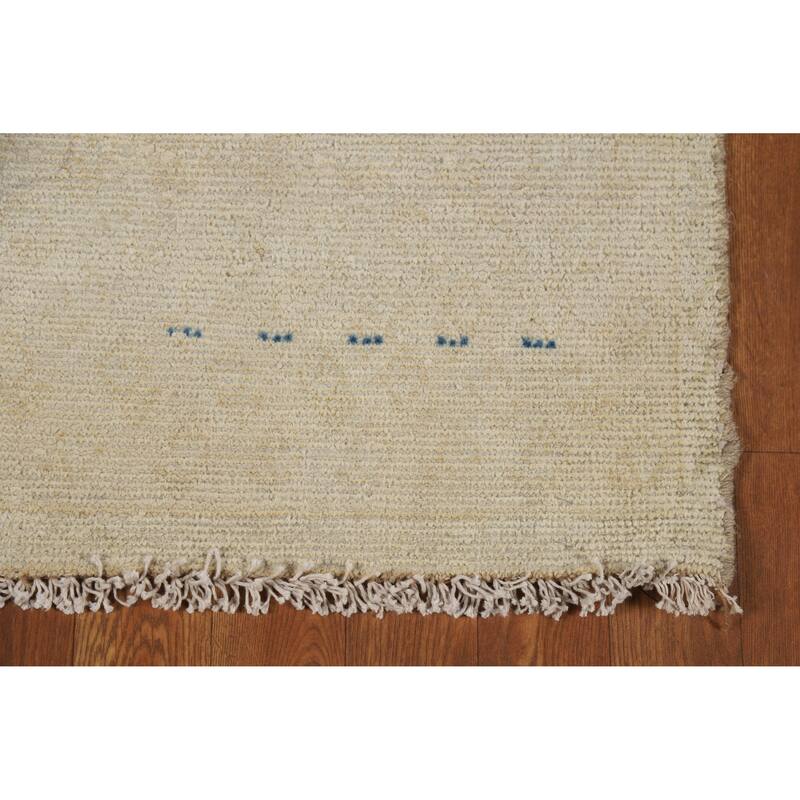 Hand Knotted Oriental 100% Wool Carpet Traditional Distressed Beige & Ivories Tabriz Runner Rug - 8' 3'' X 2' 4''