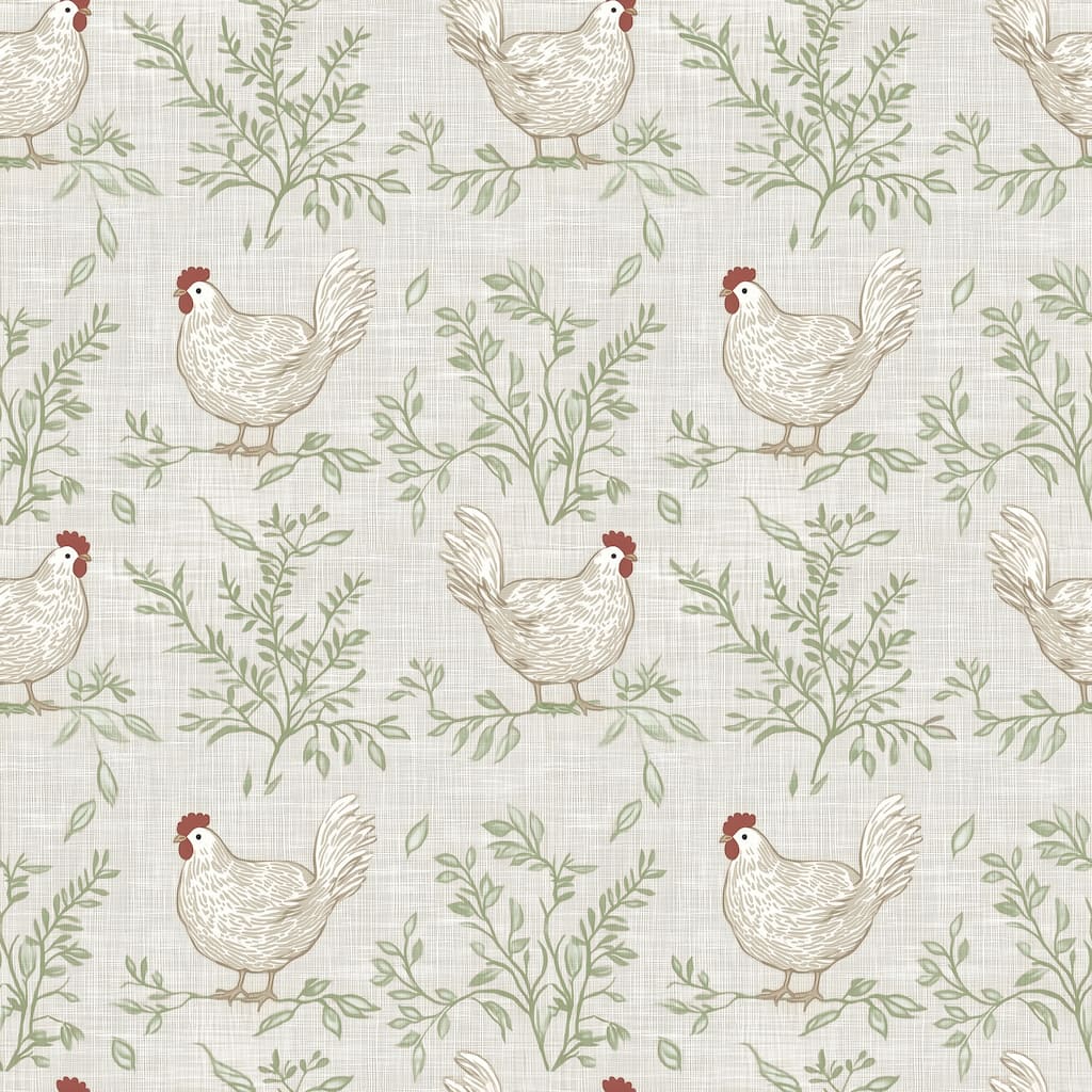 Veer Decor Cluckingham Toile Peel and Stick Wallpaper