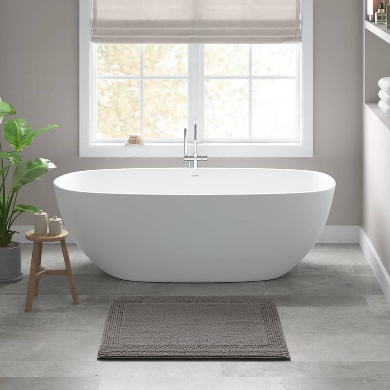 Cotton Tufted 3000 GSM Reversible Bath Rug - 20x30" - Charcoal