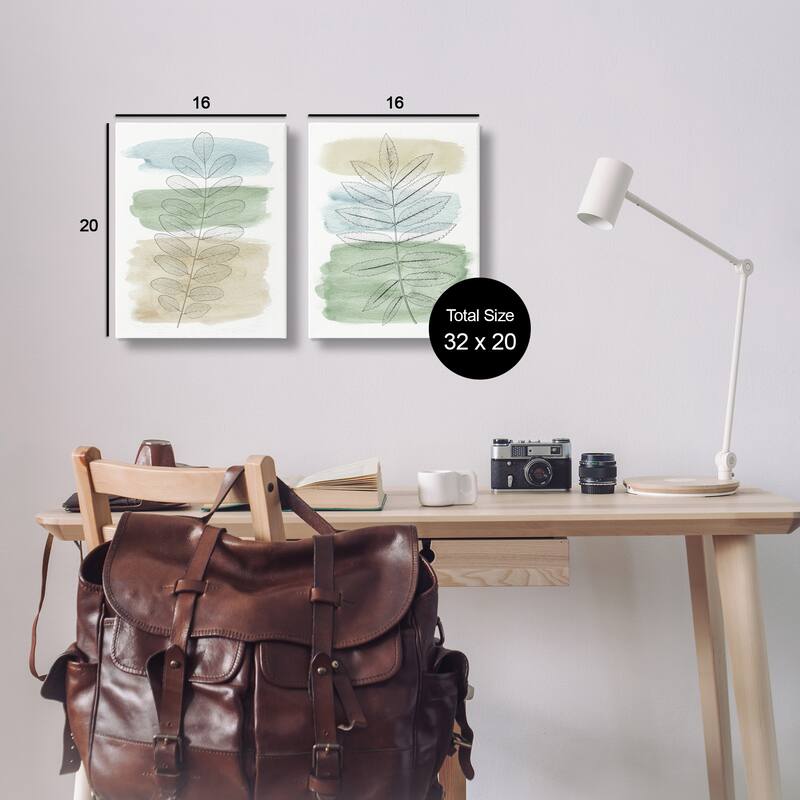 Stupell Spring Forest Branches Over Soft Cool Neutrals, 2pc Multi Piece Canvas Wall Art Set