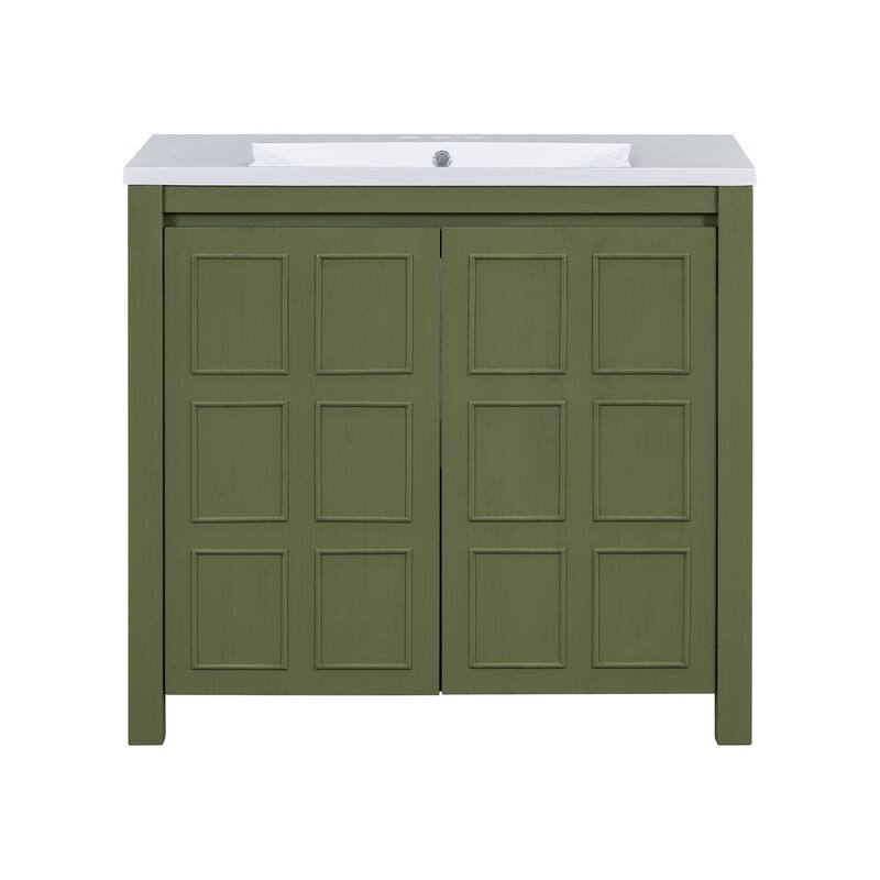 36" Retro Bathroom Vanity Organizer with Sink, Combo Cabinet Set, Bathroom Storage Cabinet