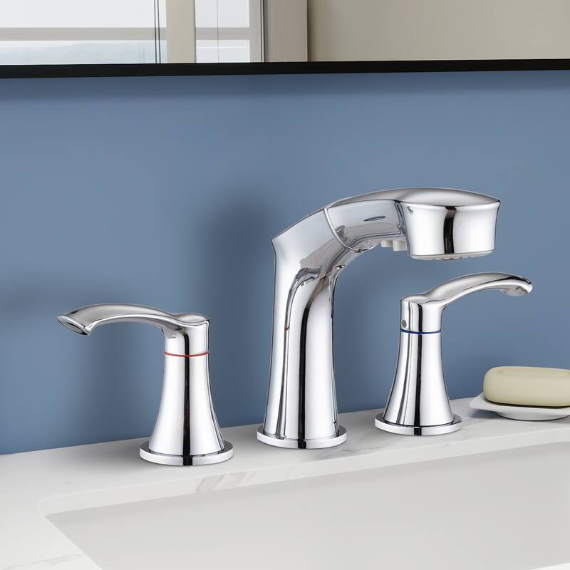 Topcraft Pull Down Two Handle Bathroom Sink Faucet