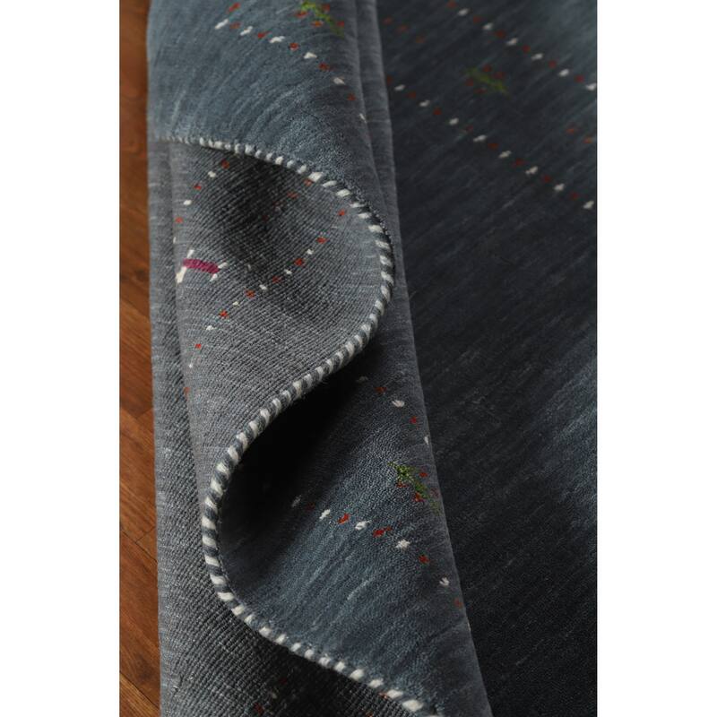 Hand Knotted Oriental 100% Wool Carpet Tribal Animal Pictorial Greys & Charcoal Gabbeh Area Rug - 5' 9'' X 4' 0''