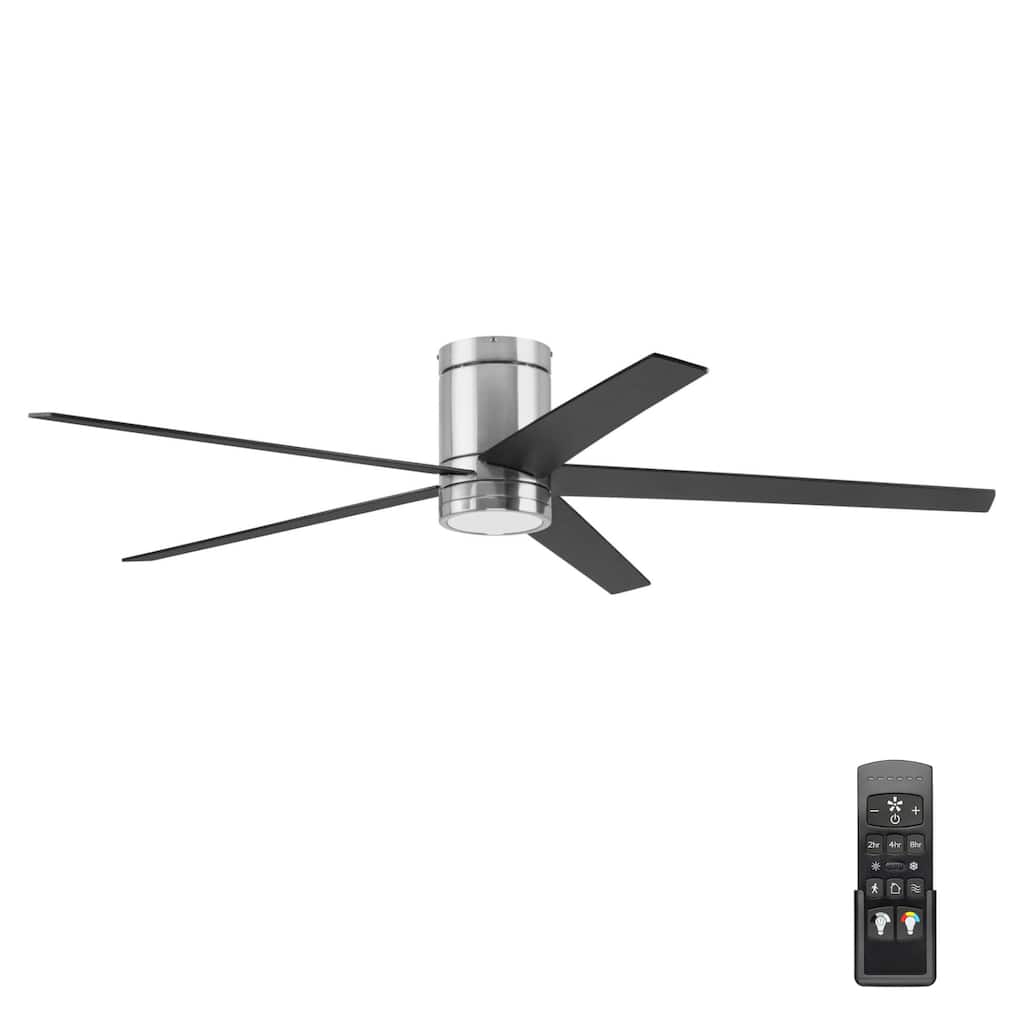 60" Honeywell Graceshire Brushed Nickel Indoor Ceiling Fan with LED Light and Remote Control, 6-Speed BLDC Motor