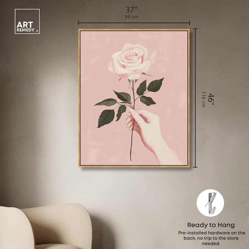 Gift of a Rose Canvas by Art Remedy