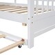 preview thumbnail 27 of 50, Pine Wood House Bed with Trundle Bed, Bookcase Bed with Storage Shlef & Roof, Semi-enclosed Design, for Kids Girls Boys