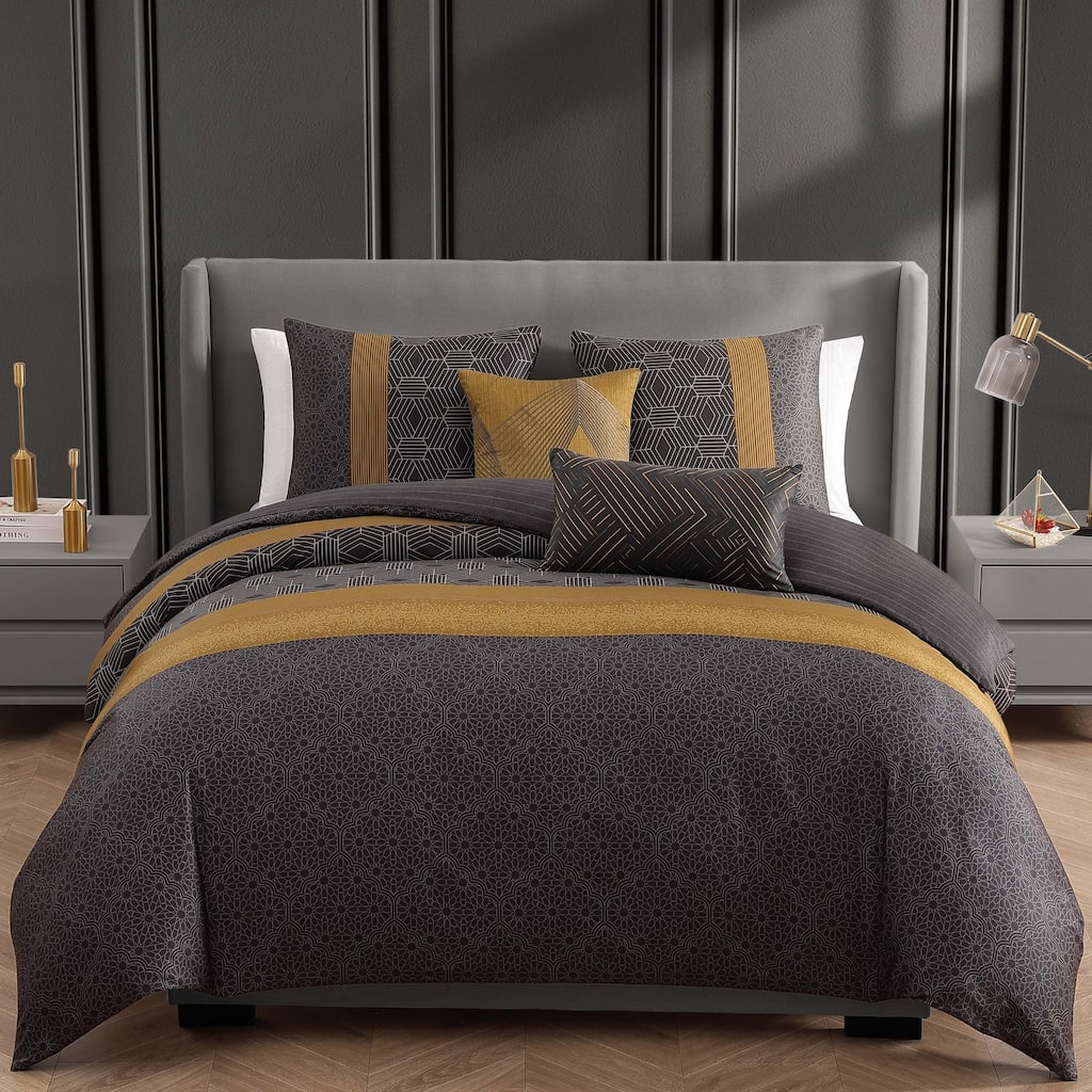 Bebejan Golden Hex 5 Piece Reversible Comforter Set