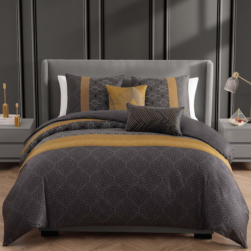 Bebejan Golden Hex 5 Piece Reversible Comforter Set