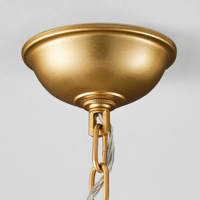 Gold Bubble Ball Chandelier, LED Pendant Light with Glass Globes