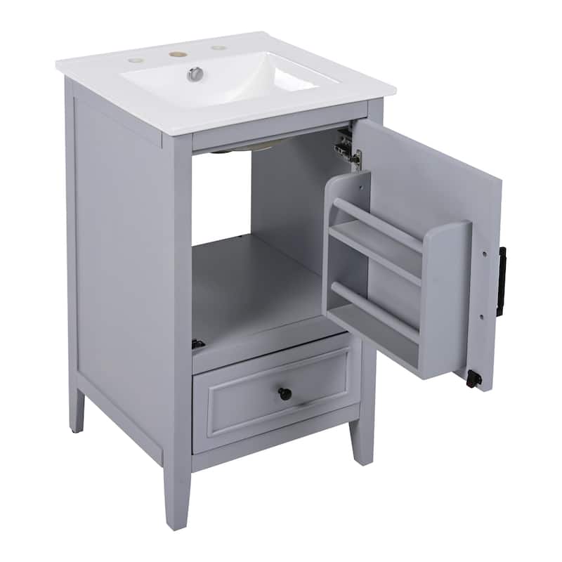 Christopher Knight Home Lysera 20" Bathroom Vanity with Ceramic Sink - 20.00" Lx 18.5" W x 34" H