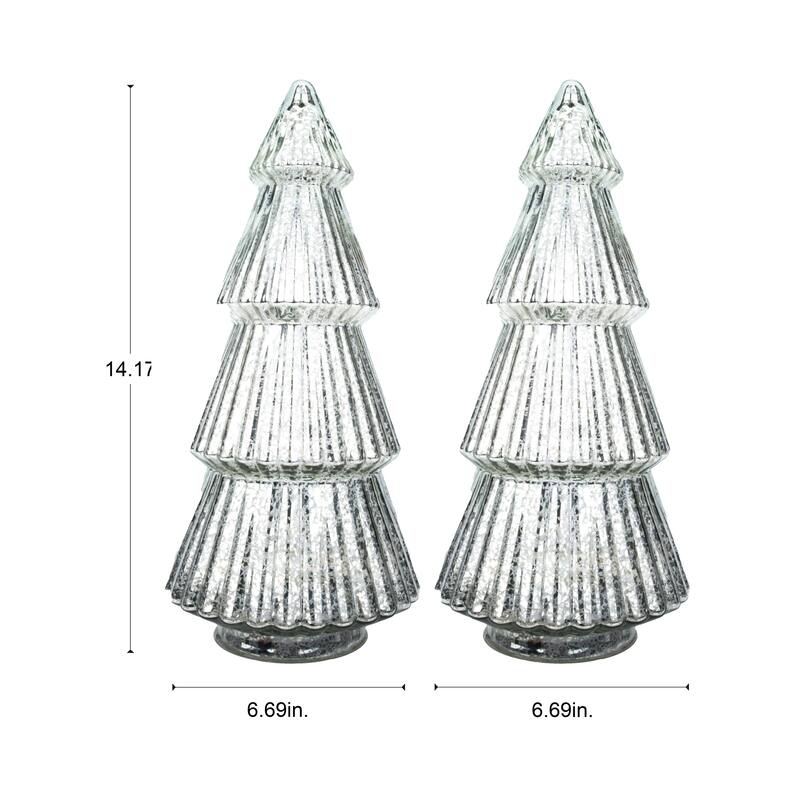 BECKI OWENS 15" Gold LED Mercury Glass Christmas Tree