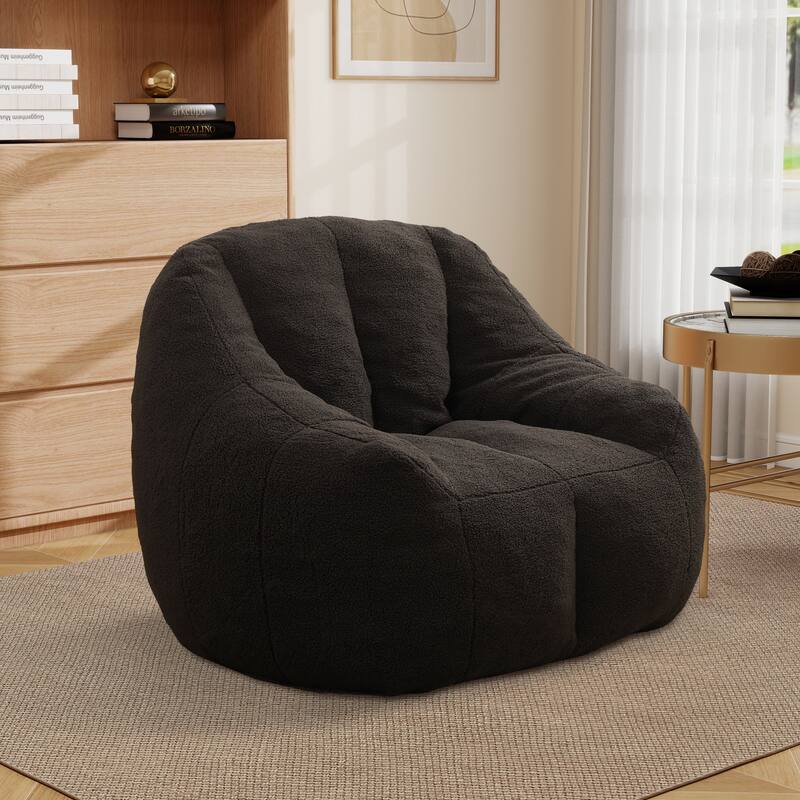 Upholstered Bean Bag Chair,Modern Lazy Floor Sofa Chair