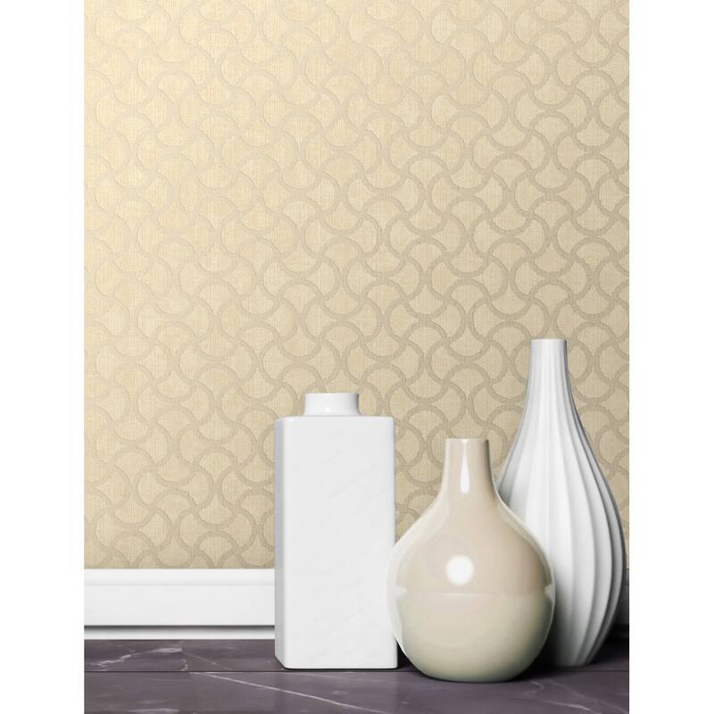 Decorline Scale Gold Geometric Wallpaper - 20.5in x 396in x 0.025in